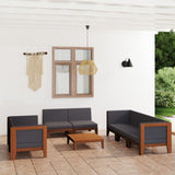 vidaXL 7-Piece Lounge Set with Cushions Solid Acacia Wood