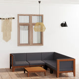 vidaXL 7-Piece Lounge Set with Cushions Solid Acacia Wood