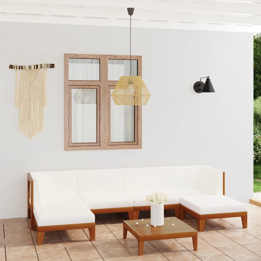 vidaXL 7-Piece Lounge Set with Cushions Solid Acacia Wood