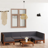 vidaXL 7-Piece Lounge Set with Cushions Solid Acacia Wood