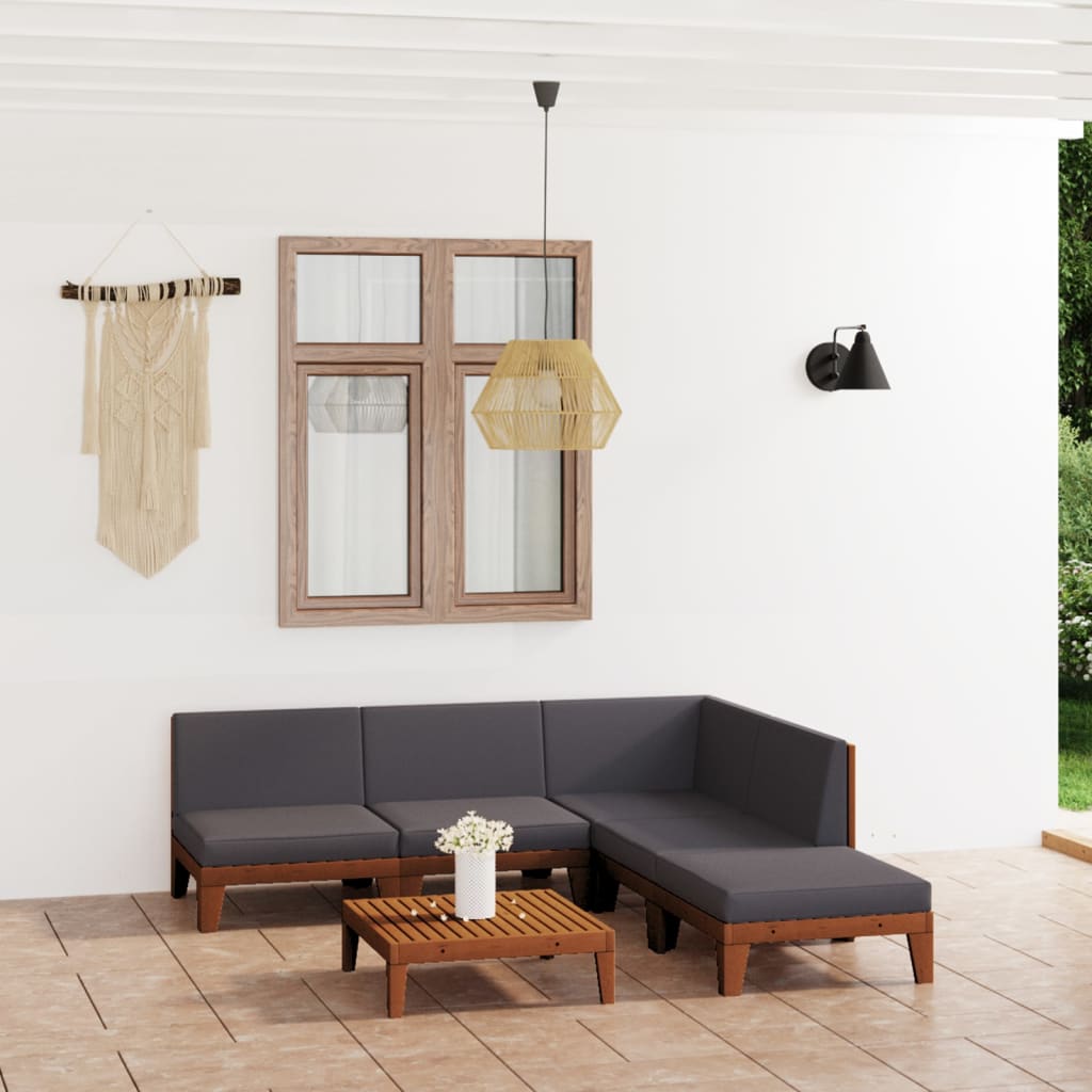 vidaXL 7-Piece Lounge Set with Cushions Solid Acacia Wood