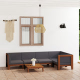 vidaXL 7-Piece Lounge Set with Cushions Solid Acacia Wood