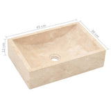 vidaXL Solid Teak Vanity Cabinet with Marble Sink Black