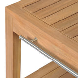 vidaXL Solid Teak Vanity Cabinet with Marble Sink Black