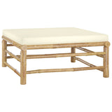 vidaXL 6-Piece Lounge Set with Cream White Cushions Bamboo