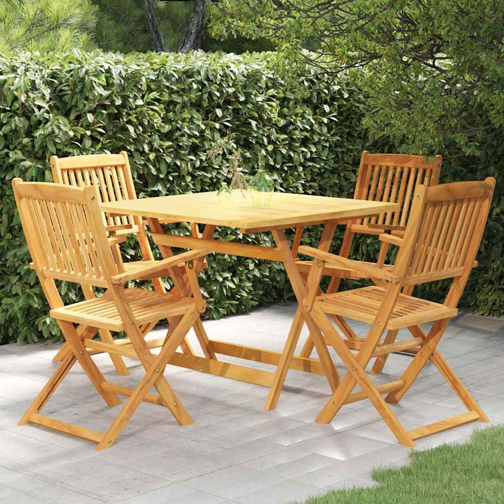 vidaXL 5-piece Garden Dining Set Foldable Solid Acacia Wood