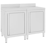 vidaXL Werktafel met kast commercieel 60x60x96 cm roestvrij staal