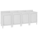 vidaXL Werktafel met kast commercieel 60x60x96 cm roestvrij staal