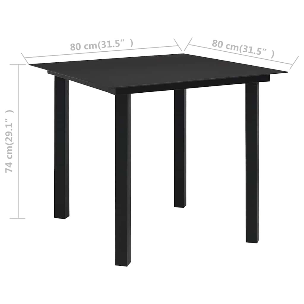 vidaXL 5-delige Tuinset PVC-rattan zwart