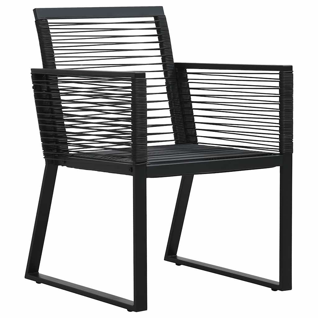 vidaXL 5-delige Tuinset PVC-rattan zwart