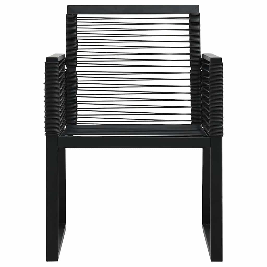 vidaXL 5-delige Tuinset PVC-rattan zwart