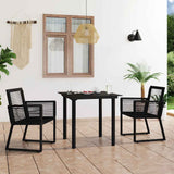 vidaXL 5-delige Tuinset PVC-rattan zwart