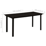 vidaXL 7-delige Tuinset PVC-rattan zwart