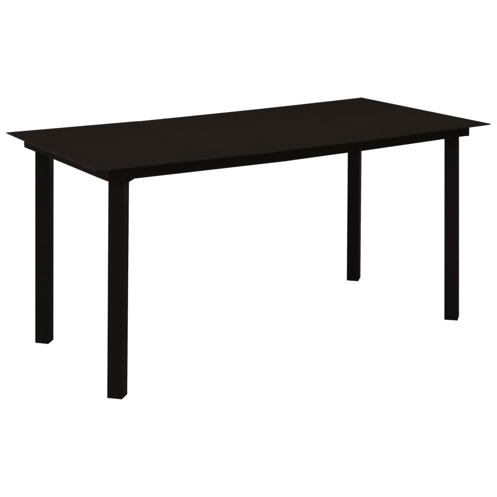 vidaXL 7-delige Tuinset PVC-rattan zwart