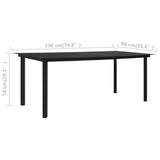 vidaXL 9-delige Tuinset PVC-rattan zwart