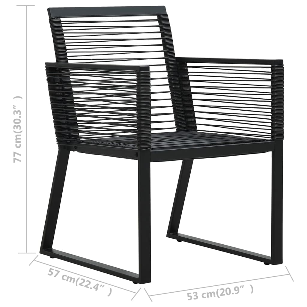 vidaXL 9-delige Tuinset PVC-rattan zwart