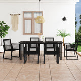 vidaXL 9-delige Tuinset PVC-rattan zwart
