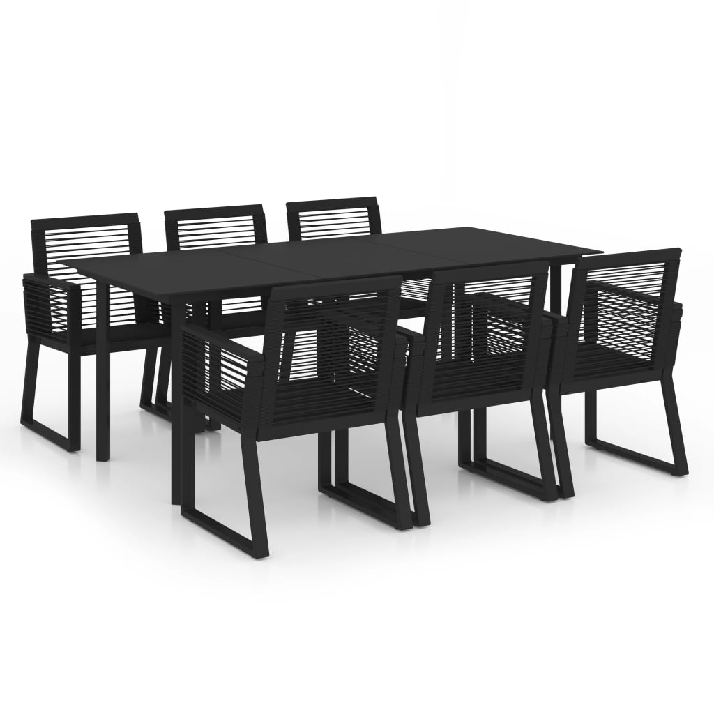vidaXL 9-delige Tuinset PVC-rattan zwart