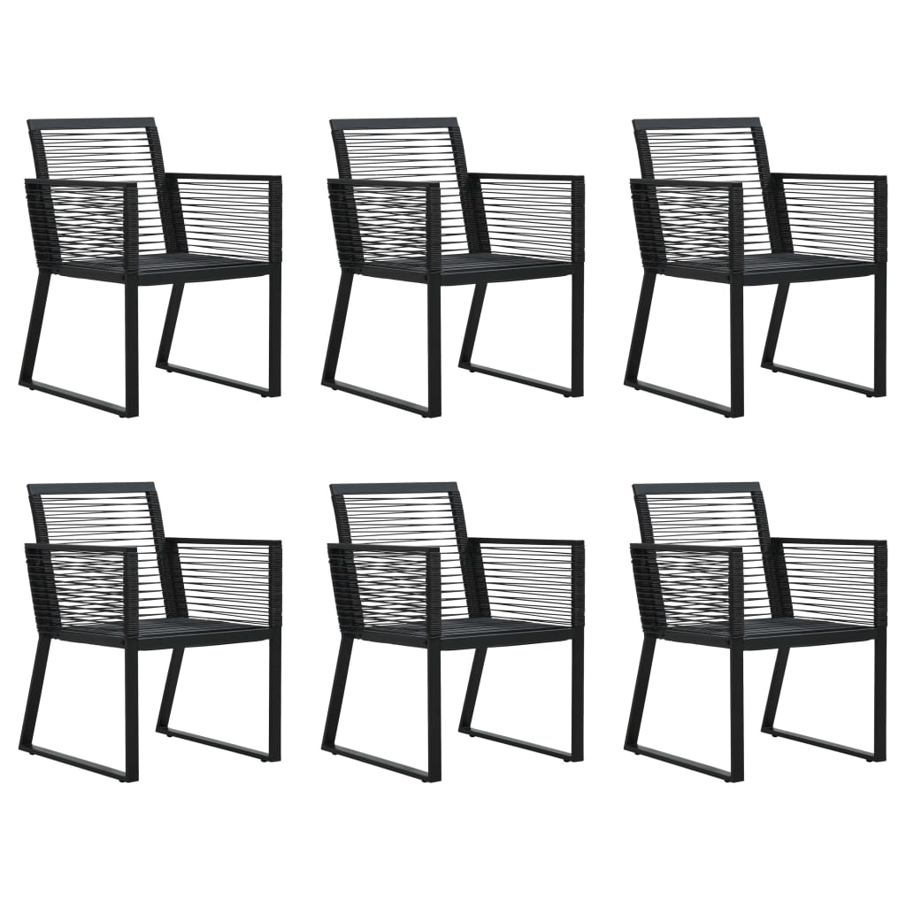vidaXL 9-delige Tuinset PVC-rattan zwart