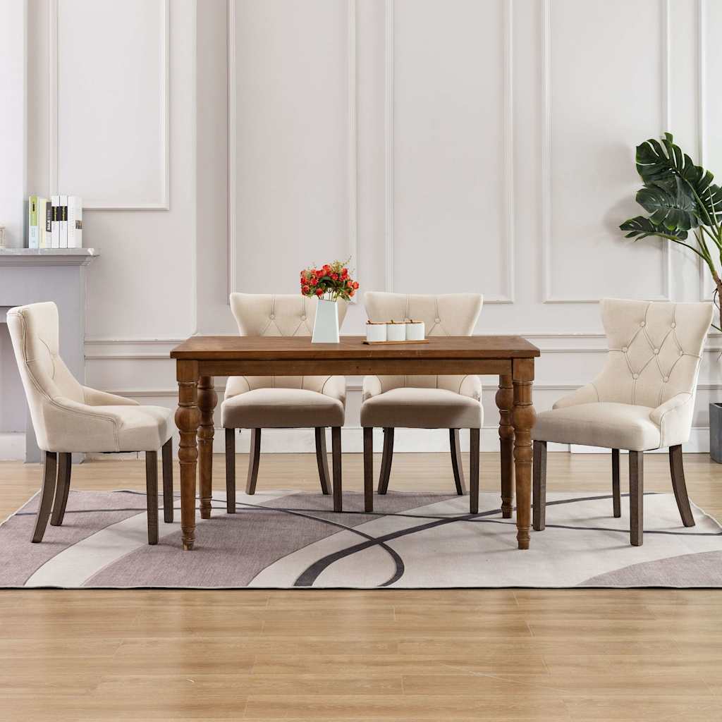 vidaXL Eetkamerstoelen 2 st stof zwart