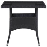 vidaXL 3-Piece Garden Dining Set Poly Rattan and Glass Black