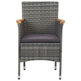 vidaXL 3-delige Tuinset poly rattan en acaciahout zwart