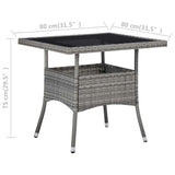 vidaXL 3-delige Tuinset poly rattan en acaciahout zwart