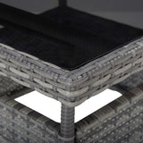 vidaXL 3-delige Tuinset poly rattan en acaciahout zwart