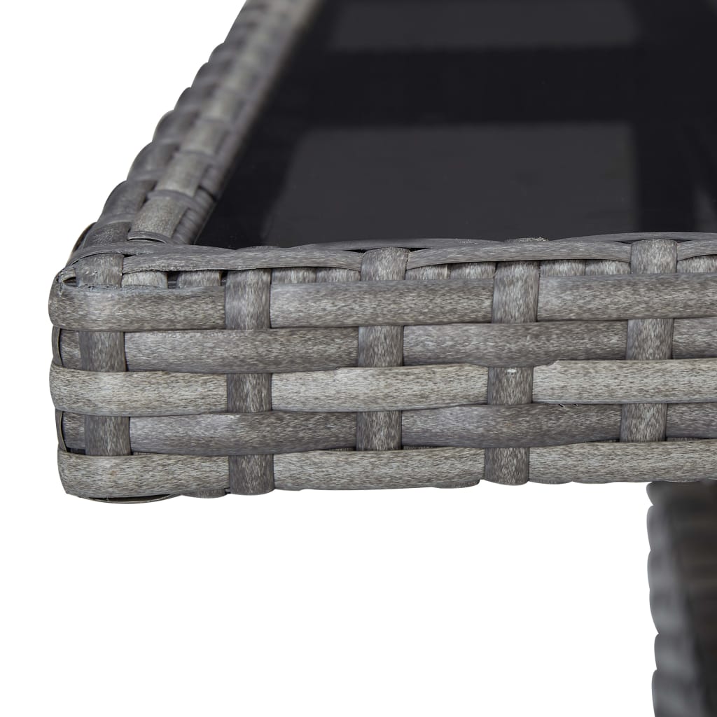 vidaXL 3-delige Tuinset poly rattan en acaciahout zwart