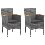 vidaXL 3-delige Tuinset poly rattan en acaciahout zwart