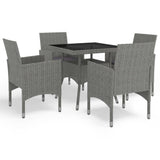 vidaXL 3-Piece Garden Dining Set Poly Rattan and Glass Black