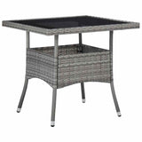 vidaXL 5-delige Tuinset poly rattan en gehard glas zwart