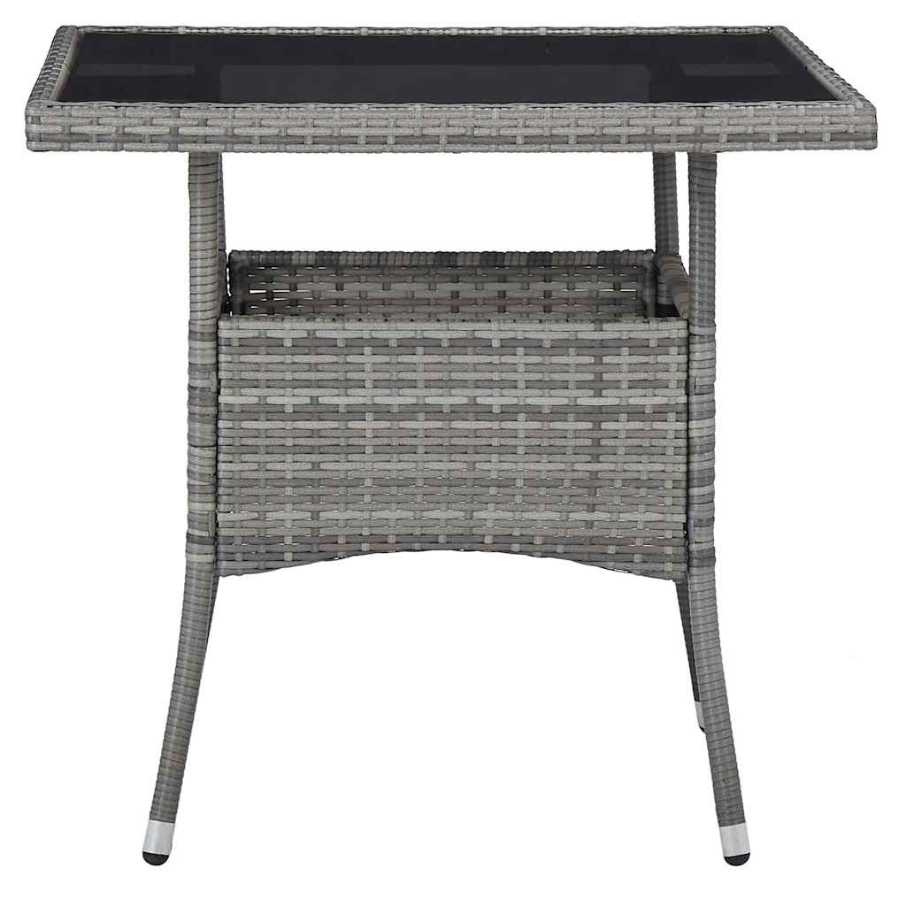 vidaXL 5-delige Tuinset poly rattan en gehard glas zwart