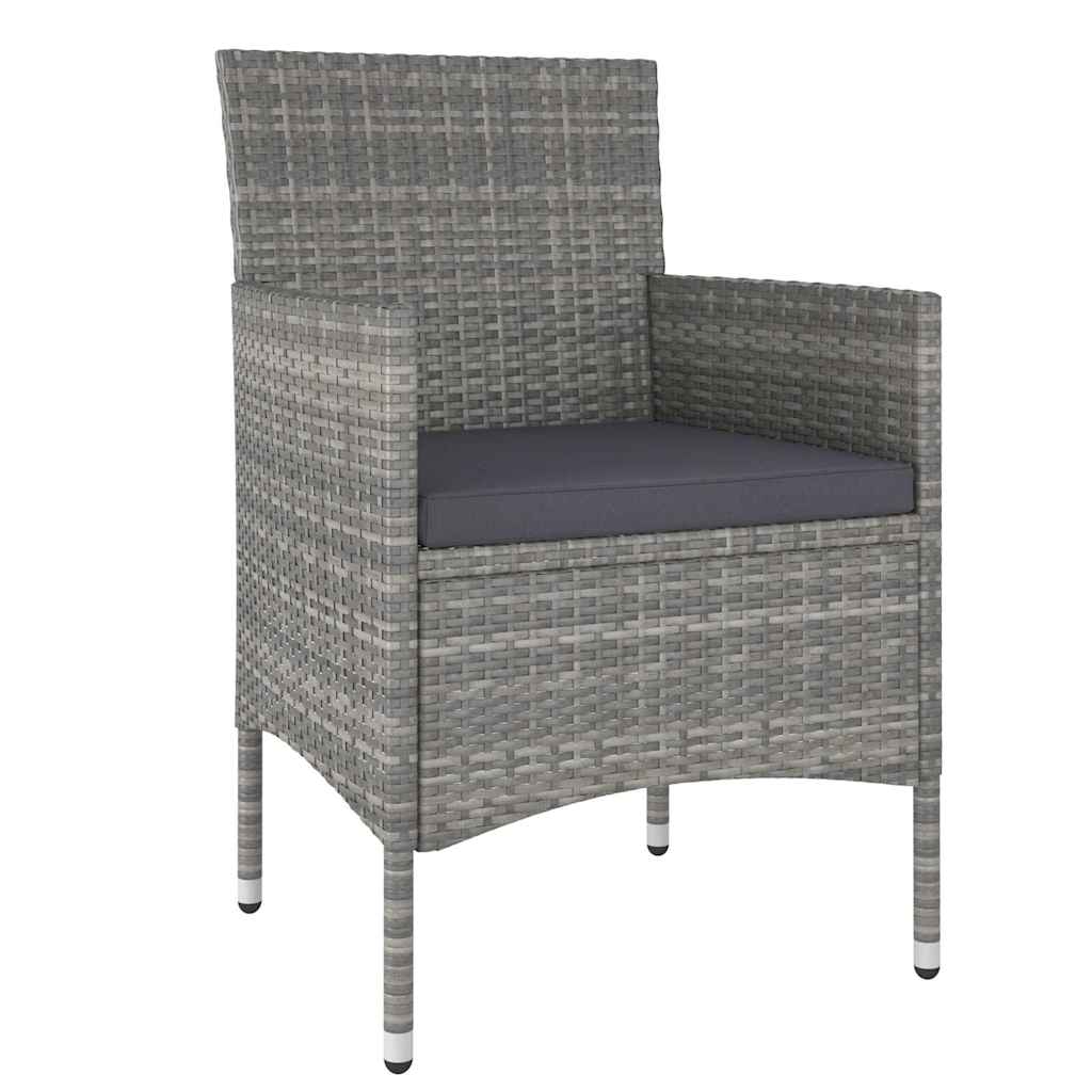 vidaXL 5-delige Tuinset poly rattan en gehard glas zwart