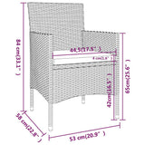 vidaXL 5-delige Loungeset poly rattan beige