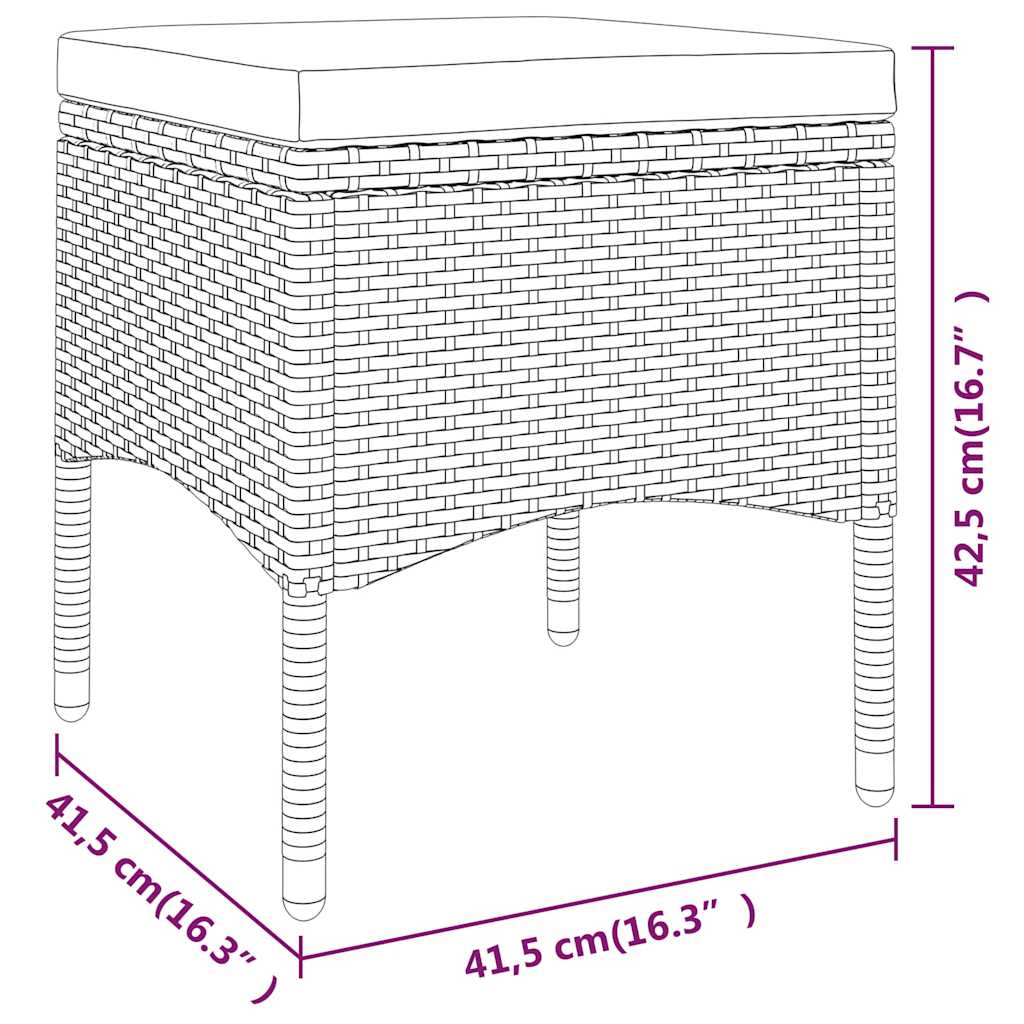 vidaXL 5-delige Loungeset poly rattan beige
