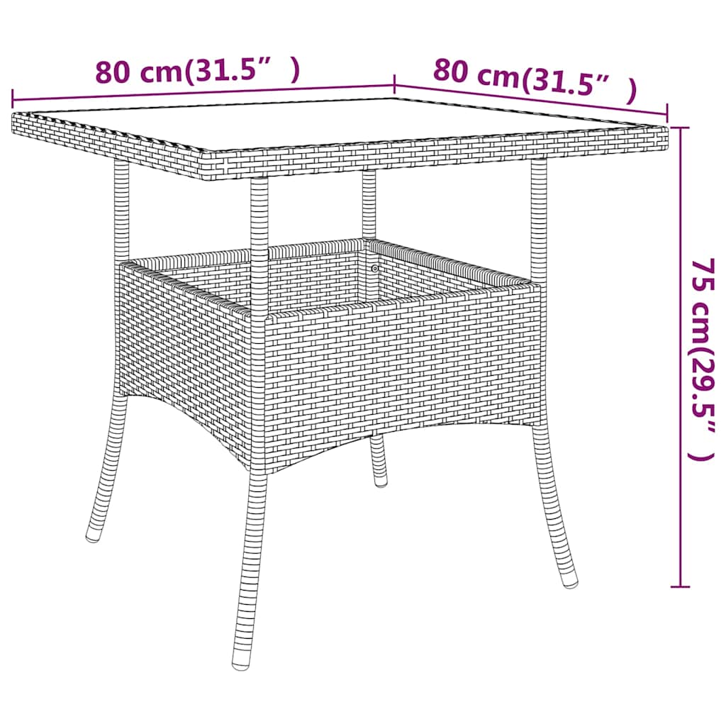 vidaXL 5-delige Loungeset poly rattan beige