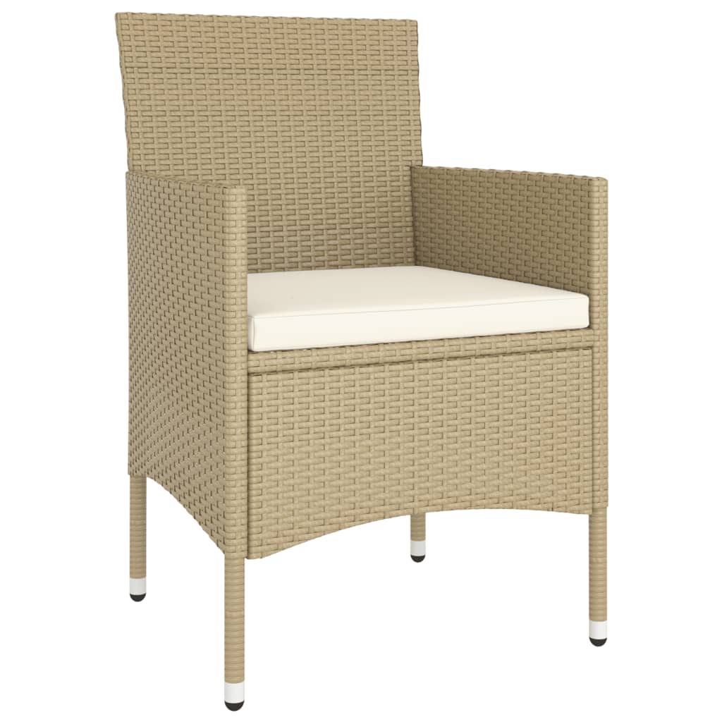 vidaXL 5-delige Loungeset poly rattan beige