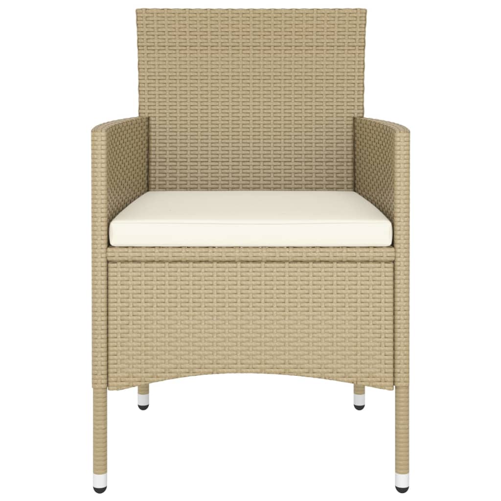 vidaXL 5-delige Loungeset poly rattan beige