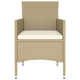 vidaXL 5-delige Loungeset poly rattan beige