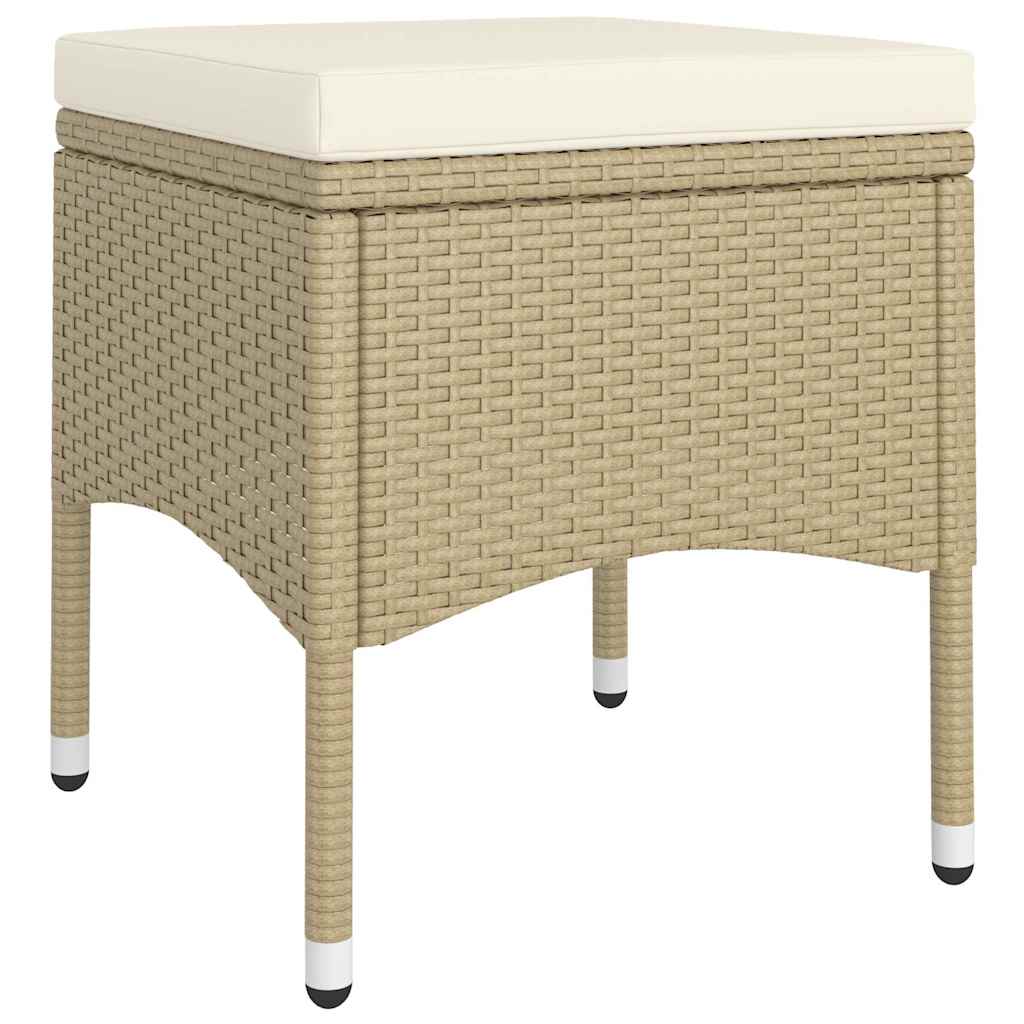 vidaXL 5-delige Loungeset poly rattan beige