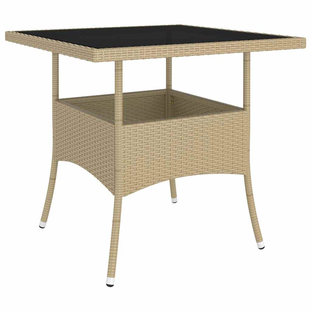 vidaXL 5-delige Loungeset poly rattan beige