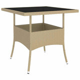 vidaXL 5-delige Loungeset poly rattan beige