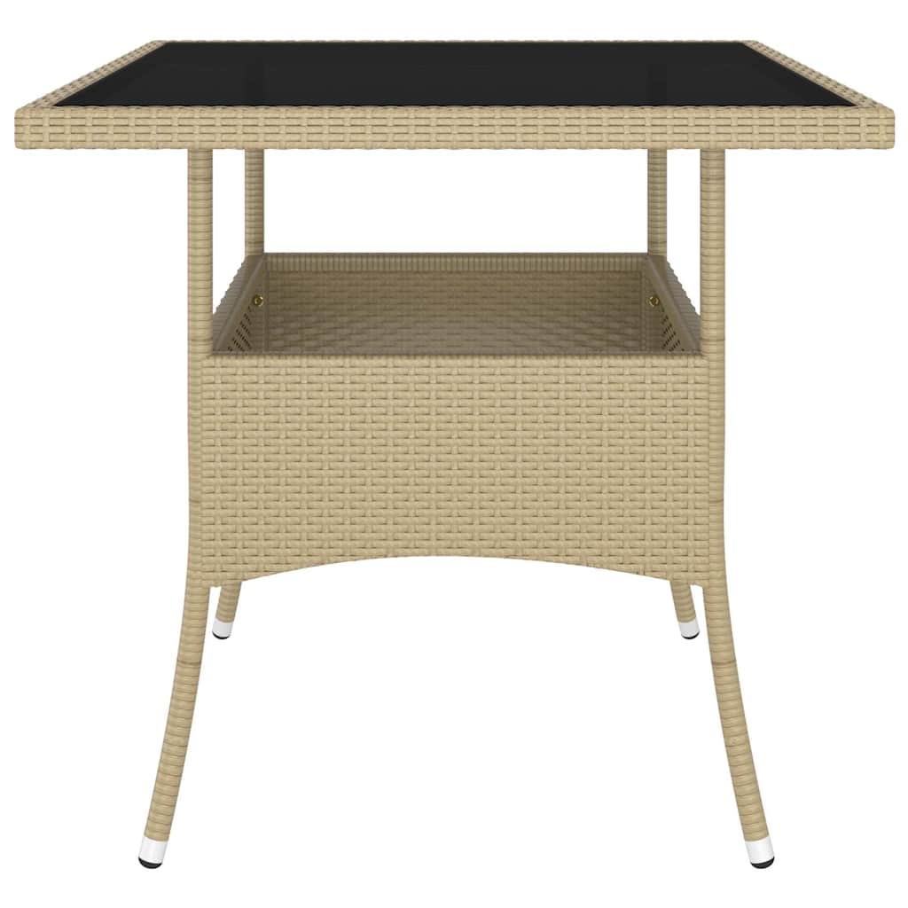 vidaXL 5-delige Loungeset poly rattan beige