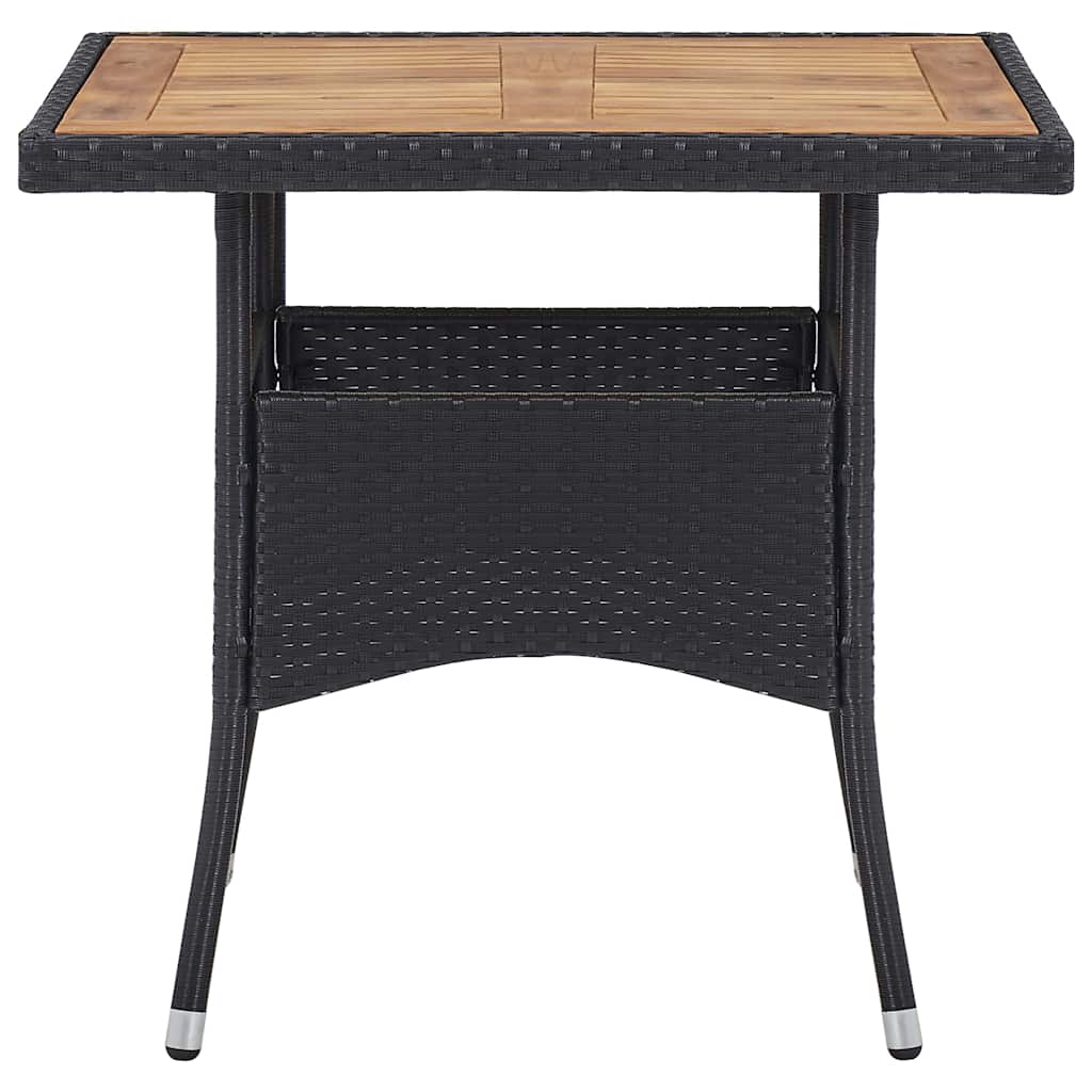 vidaXL 5-delige Tuinset poly rattan en gehard glas zwart