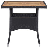 vidaXL 5-delige Tuinset poly rattan en gehard glas zwart