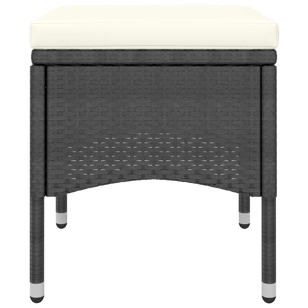 vidaXL 5-delige Tuinset poly rattan en gehard glas zwart