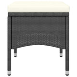 vidaXL 5-delige Tuinset poly rattan en gehard glas zwart