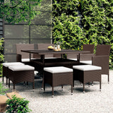vidaXL 5-delige Loungeset poly rattan beige