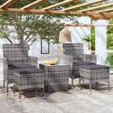 vidaXL 3-delige Bistroset poly rattan en gehard glas zwart